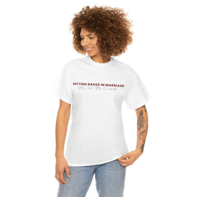 GNIM He's Got Me Covered | Women's Unisex Heavy Cotton Tee - Image 3