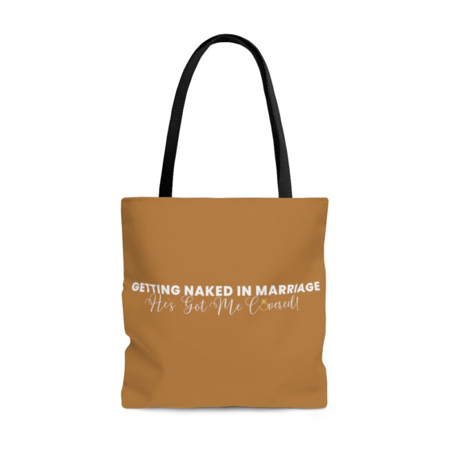 GNIM He's Got Me Covered | Tan AOP Tote Bag