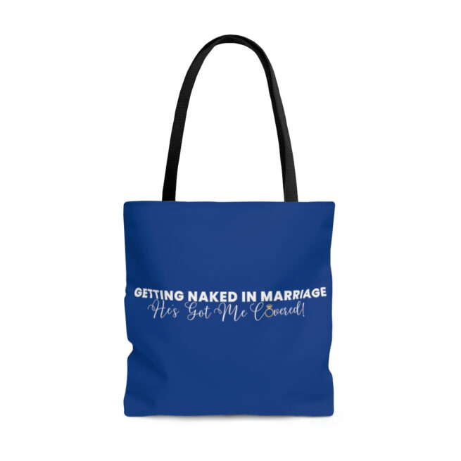 GNIM He's Got Me Covered | Blue AOP Tote Bag