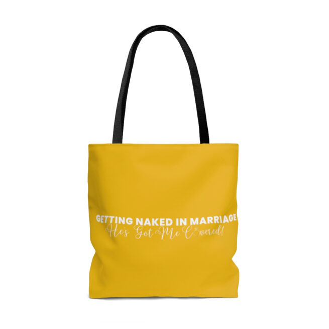 GNIM He's Got Me Covered | Yellow AOP Tote Bag - Image 2