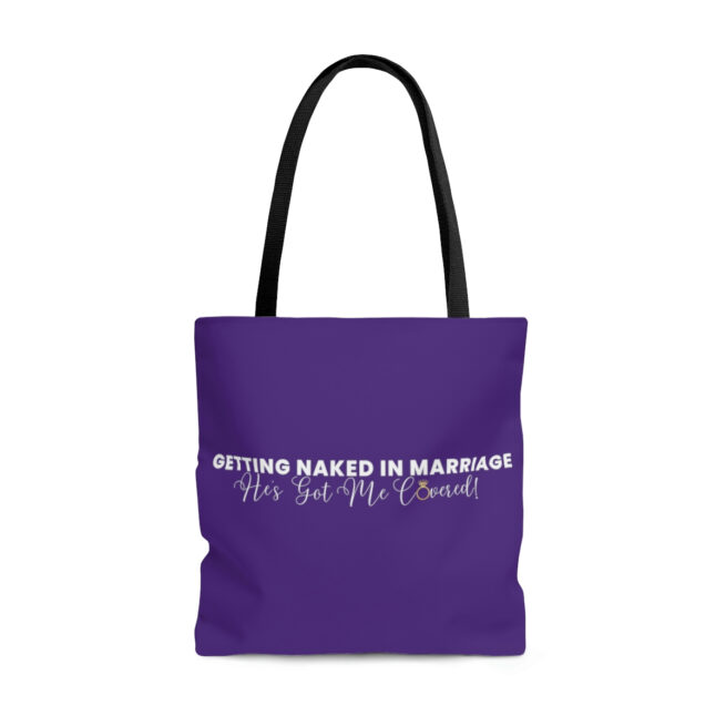 GNIM He's Got Me Covered | Purple AOP Tote Bag